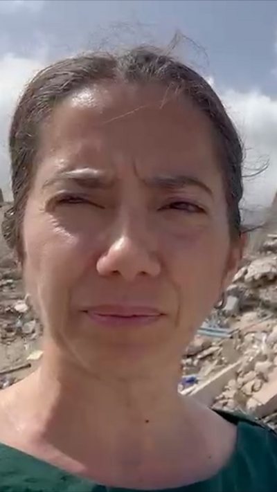 Woman looking into the camera