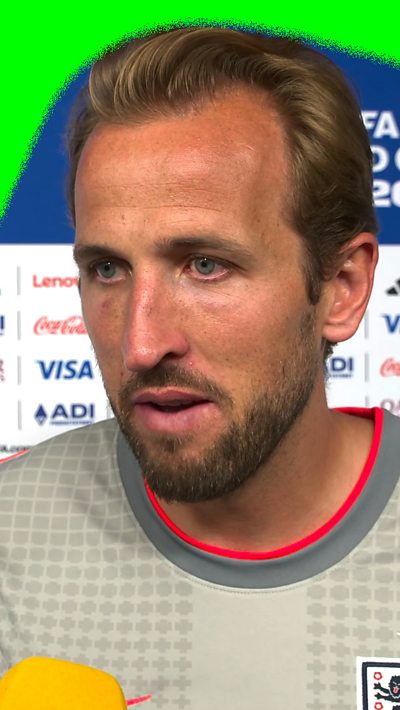Harry Kane in a post-match interview at the 2026 World Cup