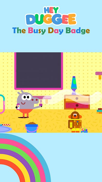 Roly the Squirrel at the clubhouse in Hey Duggee Busy Day Badge game