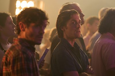 Dick Carwyn (IWAN RHEON) and Frasier Melville (JACK FARTHING) in The Rapture (Credit: BBC / Mammoth Screen Photographer: Simon Ridgway)