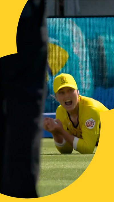 Bess Heath celebrates making an excellent catch