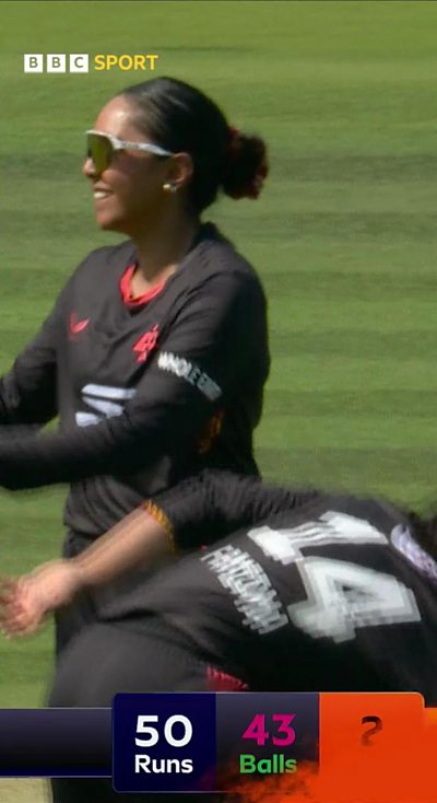 Alana King after taking a wicket