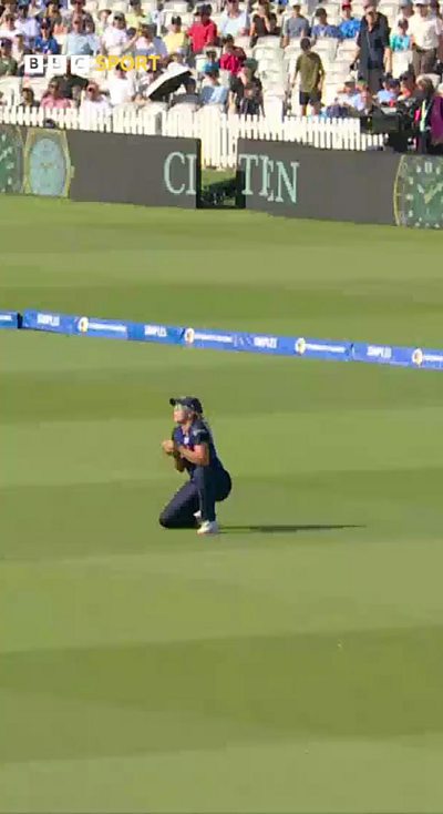 Katie George taking a simple catch