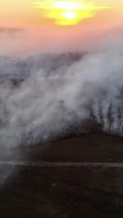 smoke on field
