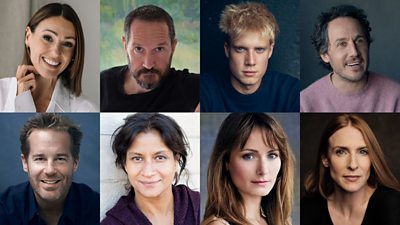 A split image made up of eight actors headshots