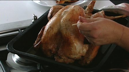 Testing whether turkey, chicken and poultry are cooked