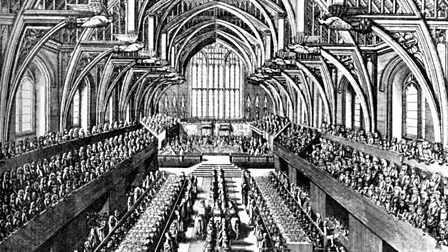 The coronation of James II at Westminster Hall