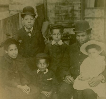 Walter Tull as a child pictured with his family