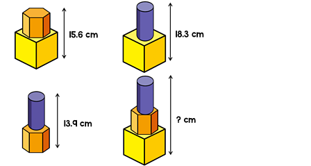 Four towers created with the shapes