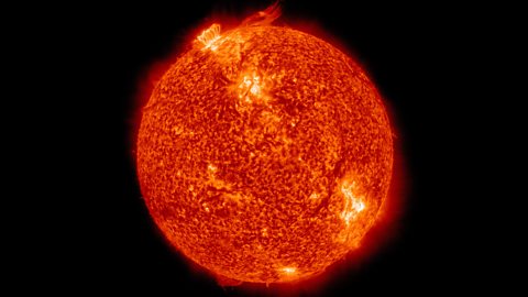 The sun in space.