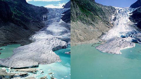 A melting glacier