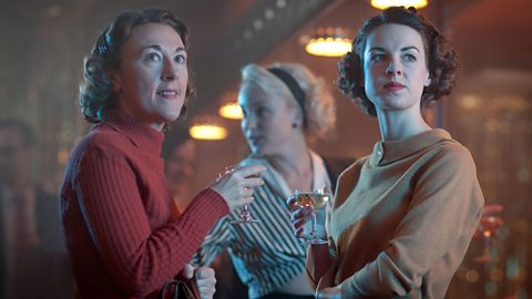 Dorothy Atkinson, Helen George and Jessica Raine in Call The Midwife, 2013