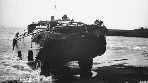 THE 'DUCK': The Allies also needed to reinforce and resupply their troops across the beaches. This six-wheeled amphibious truck was effective at carrying equipment and supplies over water and land. Some sank due to high-seas and being overloaded.