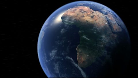 Picture of the Earth from space, showing the African continent. 