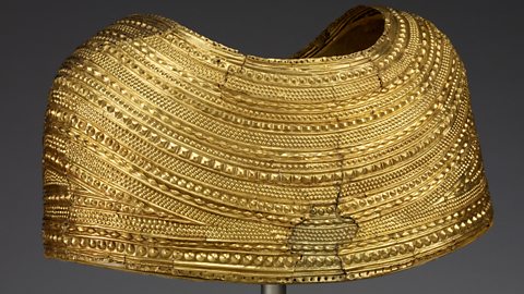 A gold cape found in Mold, North Wales