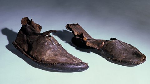 A pair of Anglo-Saxon leather shoes
