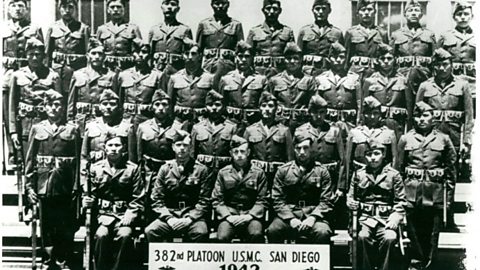 Platoon of Navajo soldiers