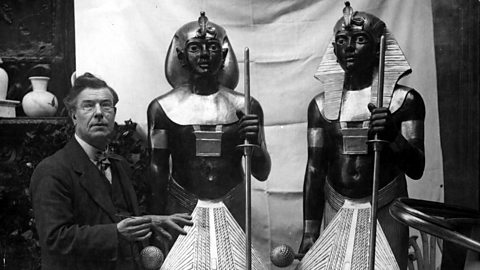 A replica of the interior of Tutankhmun's tomb. Exhibited in Wembley in 1924.