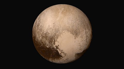 The surface of Pluto viewed by the New Horizons probe.