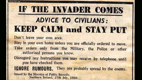 A government warning to citizens in Northern Ireland the year before the Belfast Blitz