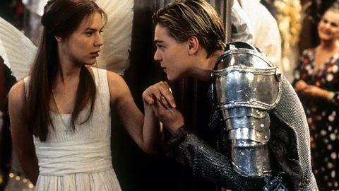 Clare Danes and Leonardo di Caprio in Baz Luhrmann’s 1996 film adaptation Romeo & Juliet