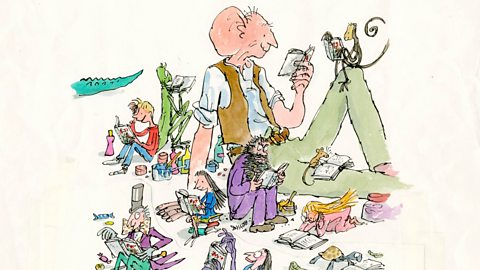 A collection of illustrations of Roald Dahl characters