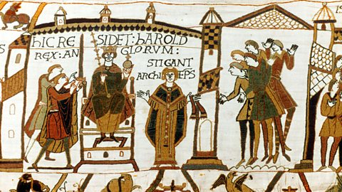  Harold Godwinson being crowned king on 6 January 1066, after the death of English King, Edward the Confessor