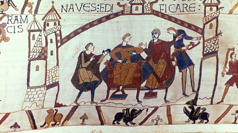 News of Harold's coronation travelling across the channel to William, Duke of Normandy.