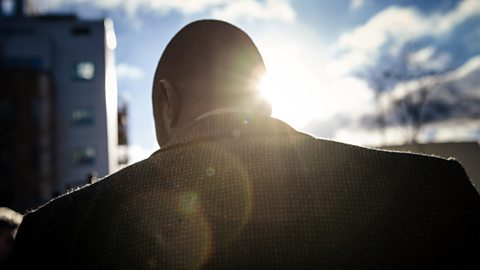 Backlighting provided by the sun behind an actors shoulders.