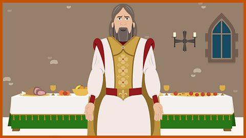 Arthur stood in front of a large banquet table.