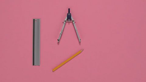 An image of a ruler, a compass and a pencil.