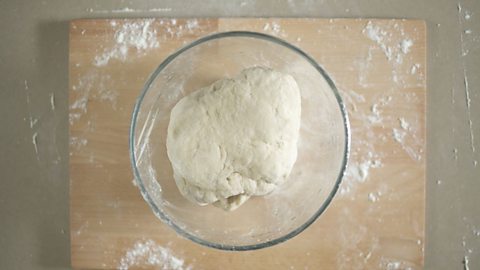 An image of the dough in the mixing bowl