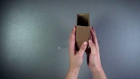 Folded up cardboard box