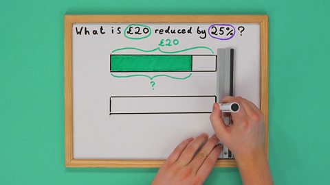 Whiteboard with two bars drawn on it