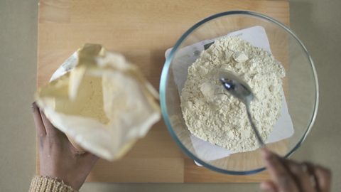 Image of flour in a mixing bowl