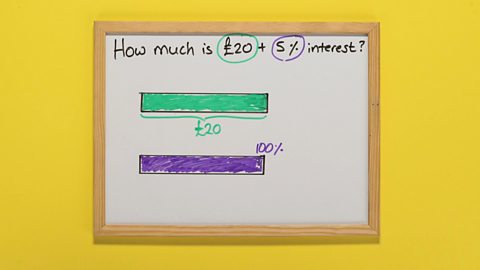 A whiteboard with two shaded bars on it