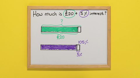 A whiteboard with two shaded bars on it