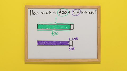 A whiteboard with two shaded bars on it