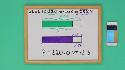 Whiteboard with calculations showing answer