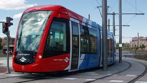 Tram in Sanchinarro. Metro Ligero.
