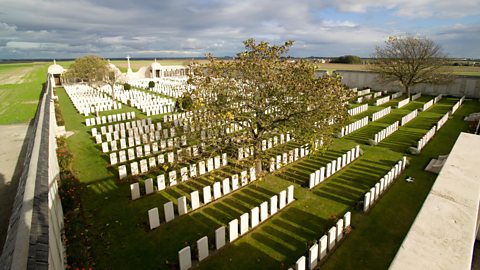 Dud Corner at the Bois-Carre British Cemetery in France which contains 174 known graves and 53 unknown burials