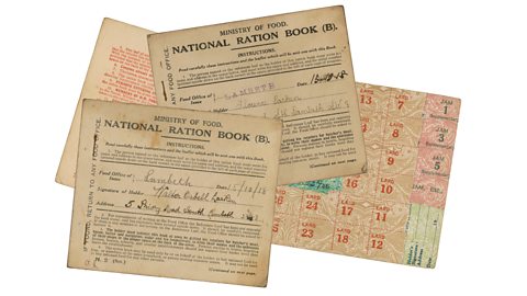 A collection of World War One ration books