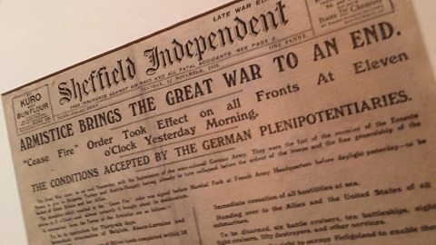 The Sheffield Independent reports on the end of the war.