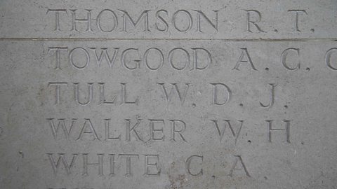 Walter Tull's name is inscribed on the Arras Memorial