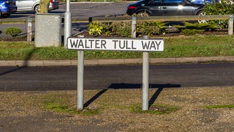 A road sign named Walter Tull way