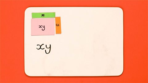 When multiplying 2 unknowns  (x and y), we don't use the multiplication symbol, just put them next to one another.