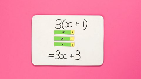 A picture showing the equation 3(x+1)