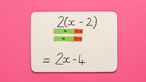 A picture showing the equation 2x – 4. 