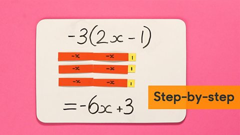 An image showing the equation -3(2x-1)