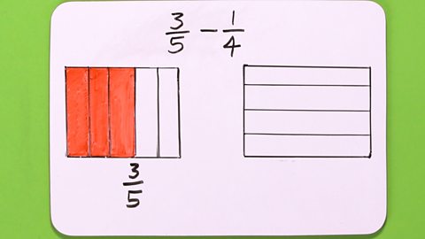 A image showing the fractions 3/5 and 1/4